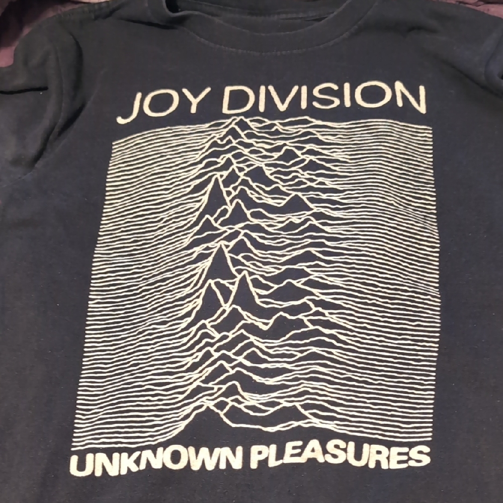 Women's Black Graphic Tee. Joy Division Unknown Pleasures Size Small